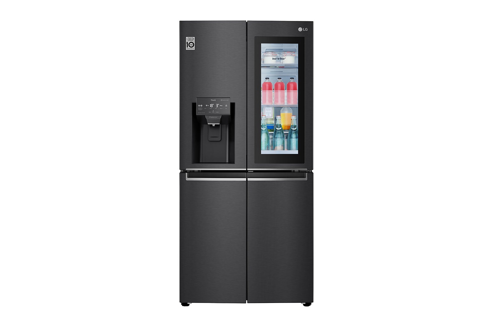 LG InstaView Door-in-Door | GMX844MC6F | American Style Fridge Freezer | 508L | WiFi Connected | Matte Black, GMX844MC6F