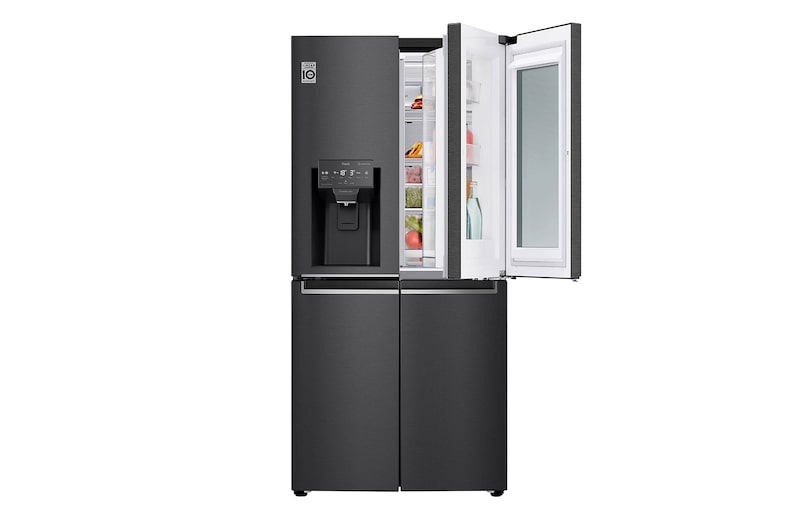 LG 508L InstaView™ American Style Fridge Freezer Matte Black Total No Frost, GMX844MC6F
