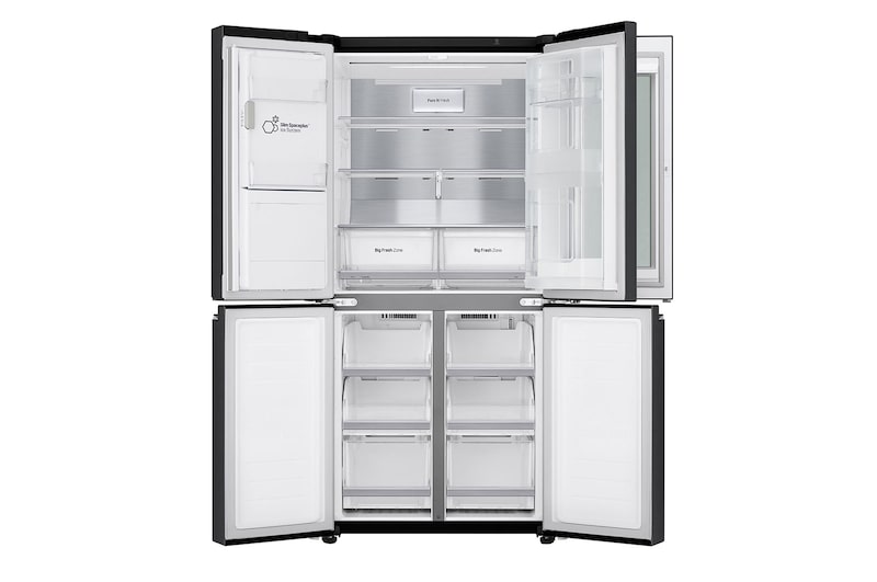 LG 508L InstaView™ American Style Fridge Freezer Matte Black Total No Frost, GMX844MC6F