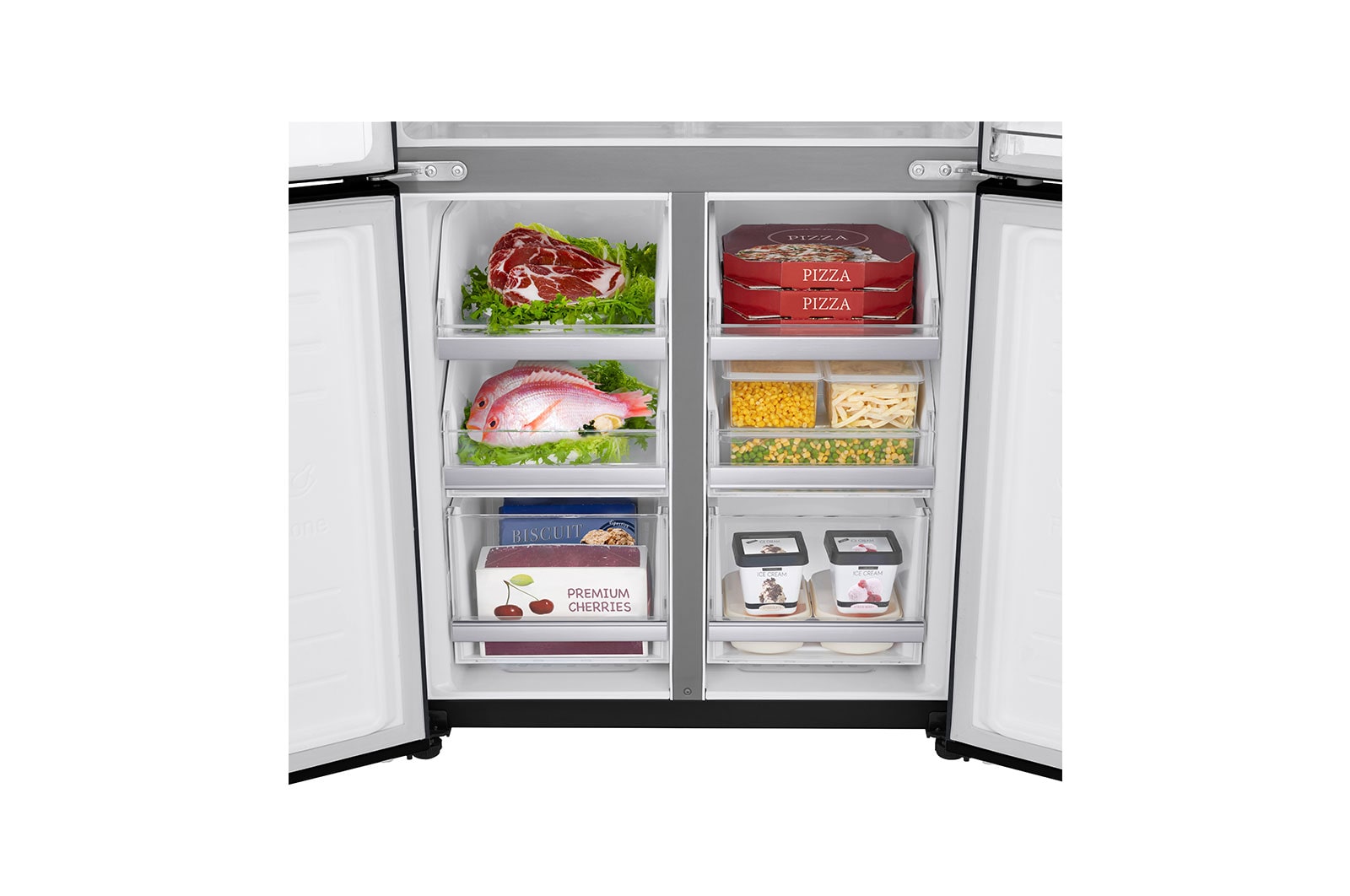 LG 508L InstaView™ American Style Fridge Freezer Matte Black Total No Frost, GMX844MC6F