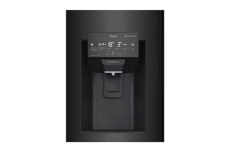 LG 508L InstaView™ American Style Fridge Freezer Matte Black Total No Frost, GMX844MC6F
