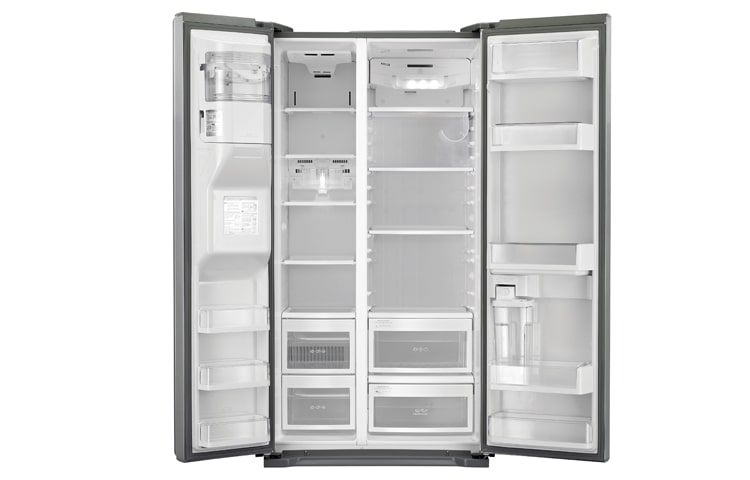 LG American Style Fridge Freezer with Non-Plumbed Water and Ice Dispenser., GS5163NSMV