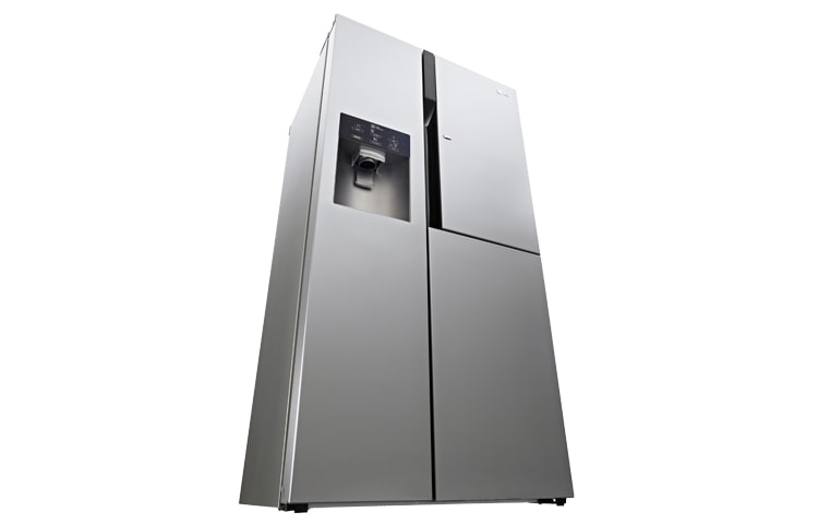 Front view of Brushed Steel American Style Fridge Freezer with Smart Eco Door GS9366AEAV