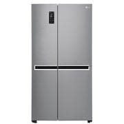 Front view of LG Inverter Linear Compressor™ GSB760PZXV American style Fridge Freezer, 642L, Shiny Steel- F GSB760PZXV