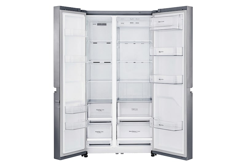 LG Inverter Linear Compressor™ GSB760PZXV American style Fridge Freezer, 642L, Shiny Steel- F, GSB760PZXV