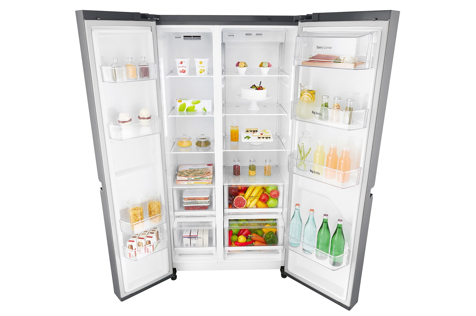 LG Inverter Linear Compressor™ GSB760PZXV American style Fridge Freezer, 642L, Shiny Steel- F, GSB760PZXV