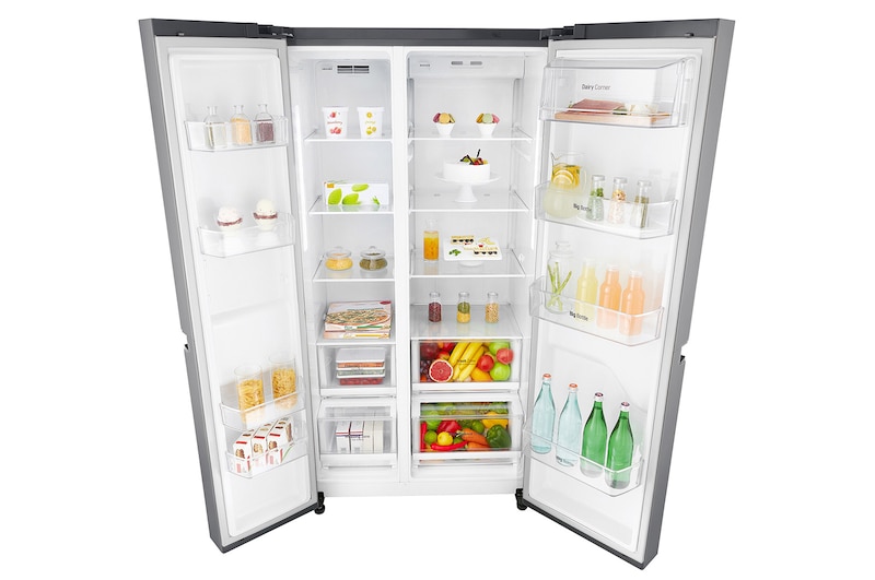 LG Inverter Linear Compressor™ GSB760PZXV American style Fridge Freezer, 642L, Shiny Steel- F, GSB760PZXV