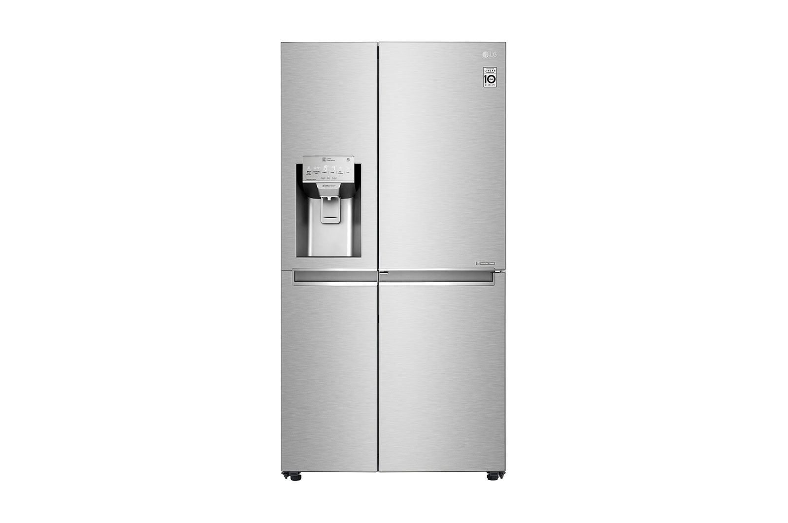 Front view of LG Door-in-Door™ GSJ961NSVV American style Fridge Freezer, 625L, Premium Steel -F GSJ961NSVV