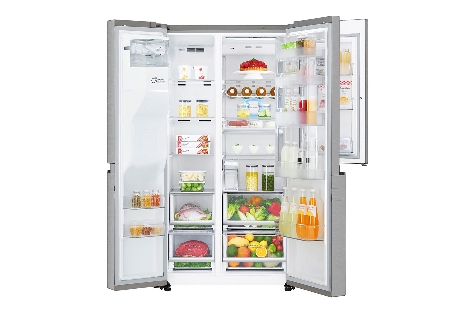 LG Door-in-Door™ GSJ961NSVV American style Fridge Freezer, 625L, Premium Steel -F, GSJ961NSVV