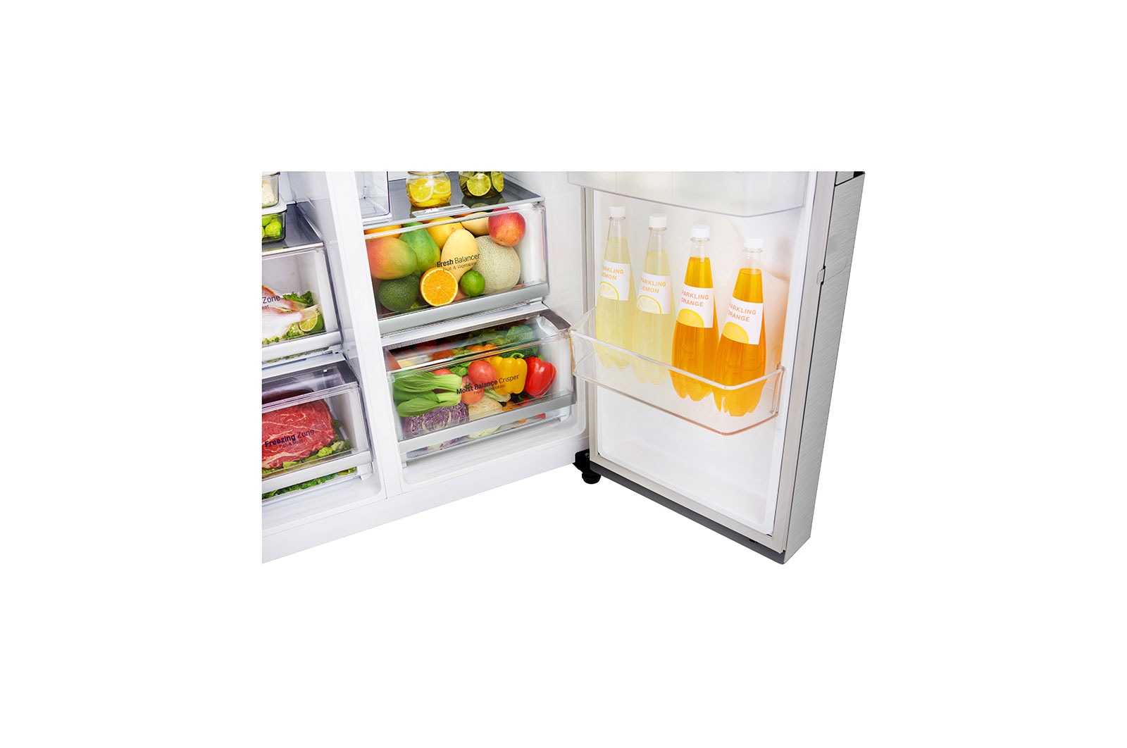 LG Door-in-Door™ GSJ961NSVV American style Fridge Freezer, 625L, Premium Steel -F, GSJ961NSVV