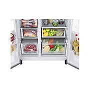 LG 635L American Style Fridge Freezer Shiny Steel Water & Ice Dispenser, GSJV70PZTF
