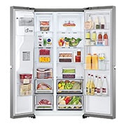 LG 635L American Style Fridge Freezer Shiny Steel Water & Ice Dispenser, GSJV70PZTF