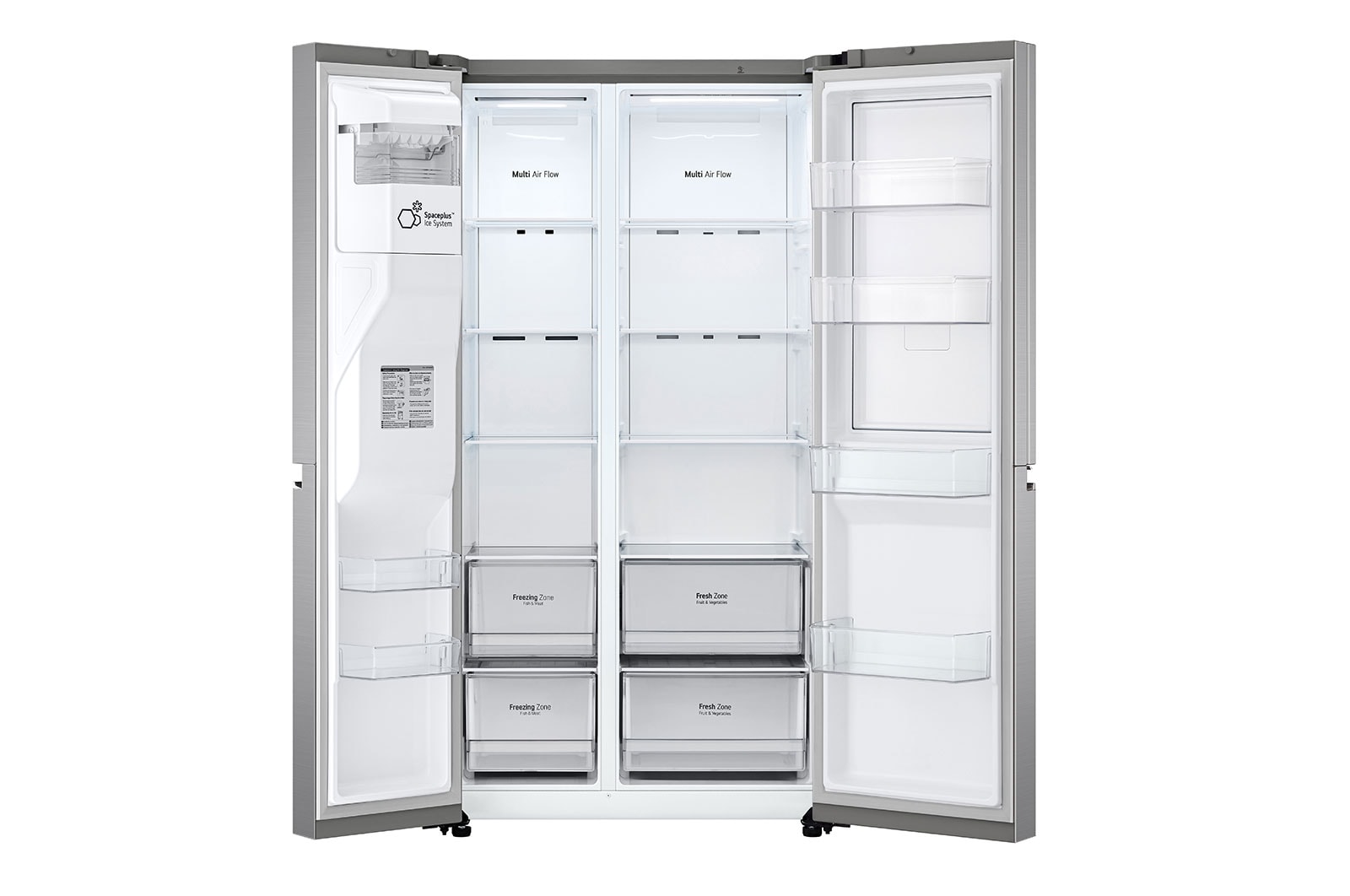 LG 635L American Style Fridge Freezer Shiny Steel Water & Ice Dispenser, GSJV70PZTF