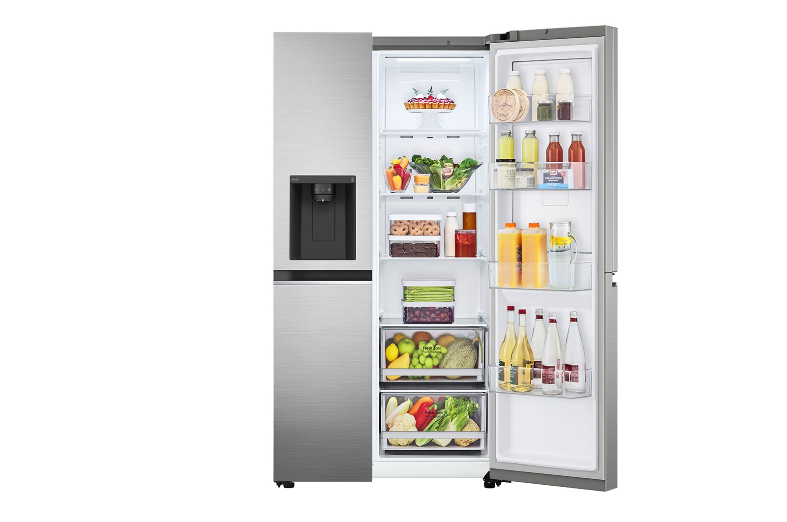 LG 635L American Style Fridge Freezer Shiny Steel Water & Ice Dispenser, GSJV70PZTF