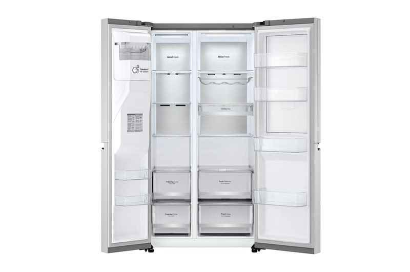 LG 635L American Style Fridge Freezer Water & Ice Dispenser, Stainless Steel, GSJV90BSAE
