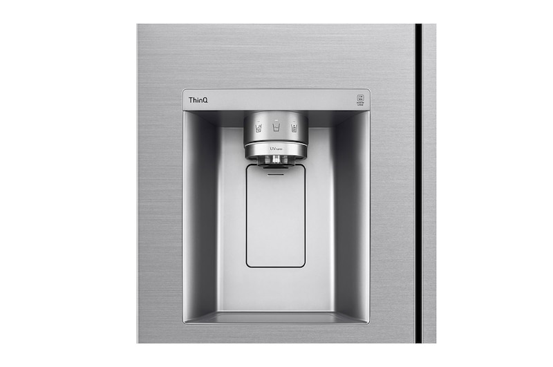 LG 635L American Style Fridge Freezer Water & Ice Dispenser, Shiny Steel, GSJV90PZAE