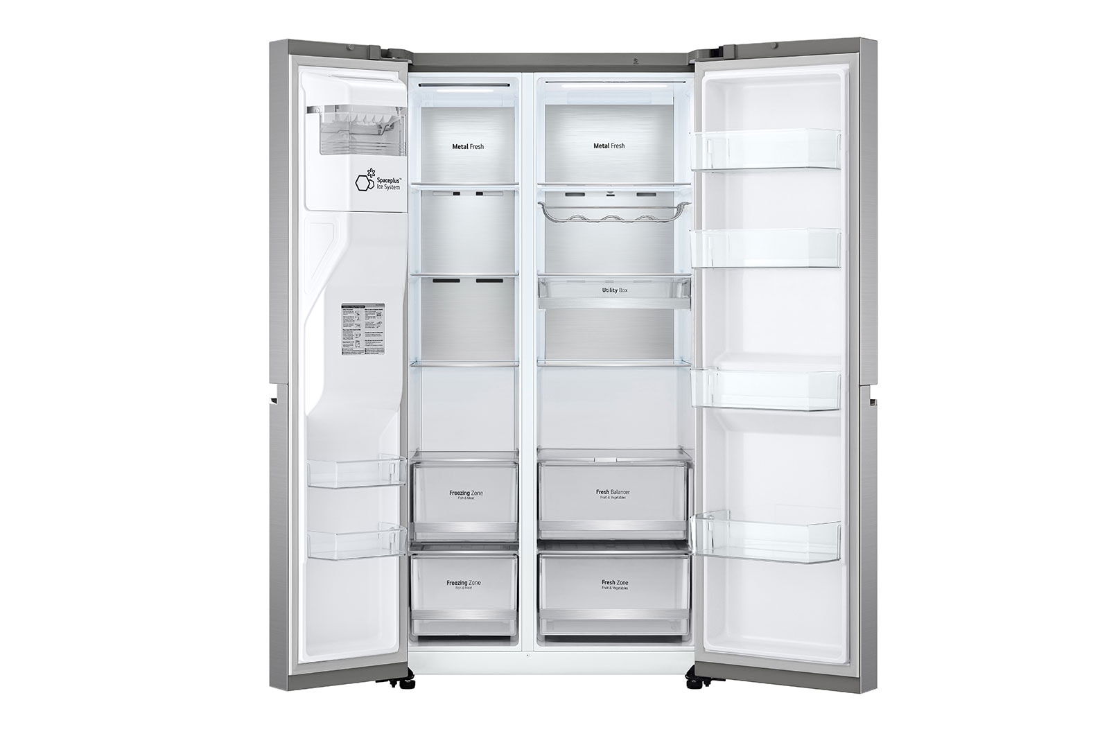LG 635L American Style Fridge Freezer Shiny Steel Water & Ice Dispenser, GSJV90PZAE