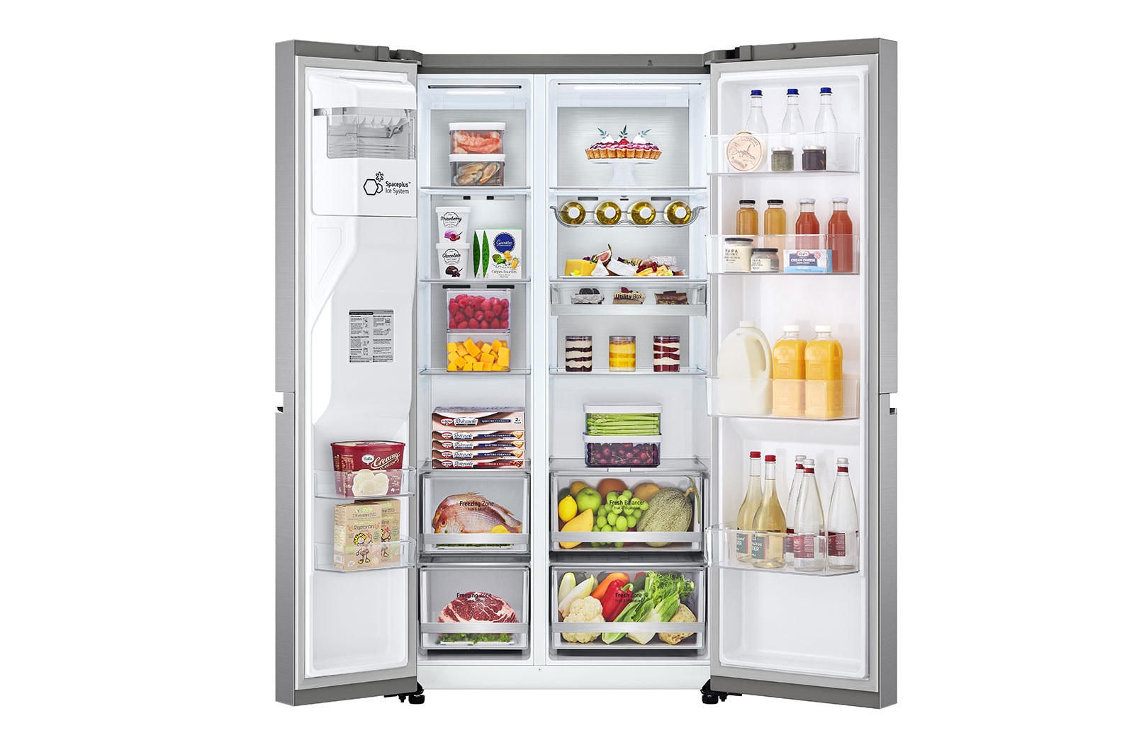LG 635L American Style Fridge Freezer Shiny Steel Water & Ice Dispenser, GSJV90PZAE