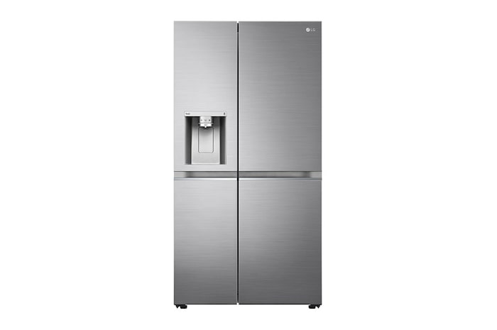 LG 635L American Style Fridge Freezer Water & Ice Dispenser, Shiny Steel, GSJV90PZAE
