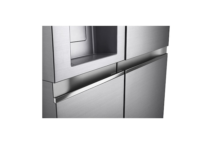 LG 635L American Style Fridge Freezer Water & Ice Dispenser, Shiny Steel, GSJV90PZAE