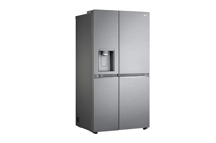 LG 635L American Style Fridge Freezer Water & Ice Dispenser, Shiny Steel, GSJV90PZAE