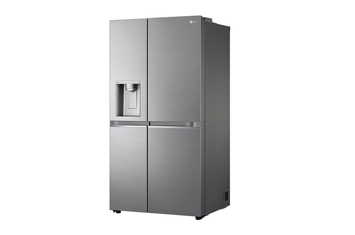 LG 635L American Style Fridge Freezer Water & Ice Dispenser, Shiny Steel, GSJV90PZAE