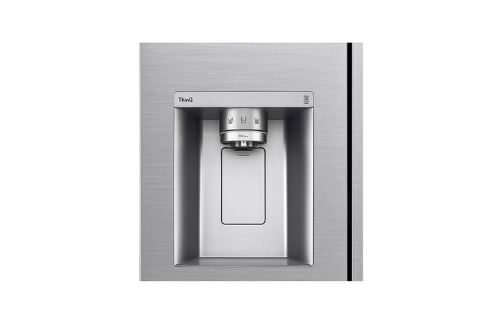 LG 635L American Style Fridge Freezer Water & Ice Dispenser, Shiny Steel, GSJV91PZAE