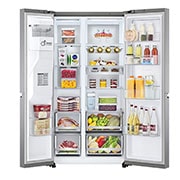 LG 635L American Style Fridge Freezer Shiny Steel Water & Ice Dispenser, GSJV91PZAE