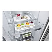 LG 635L American Style Fridge Freezer Shiny Steel Water & Ice Dispenser, GSJV91PZAE