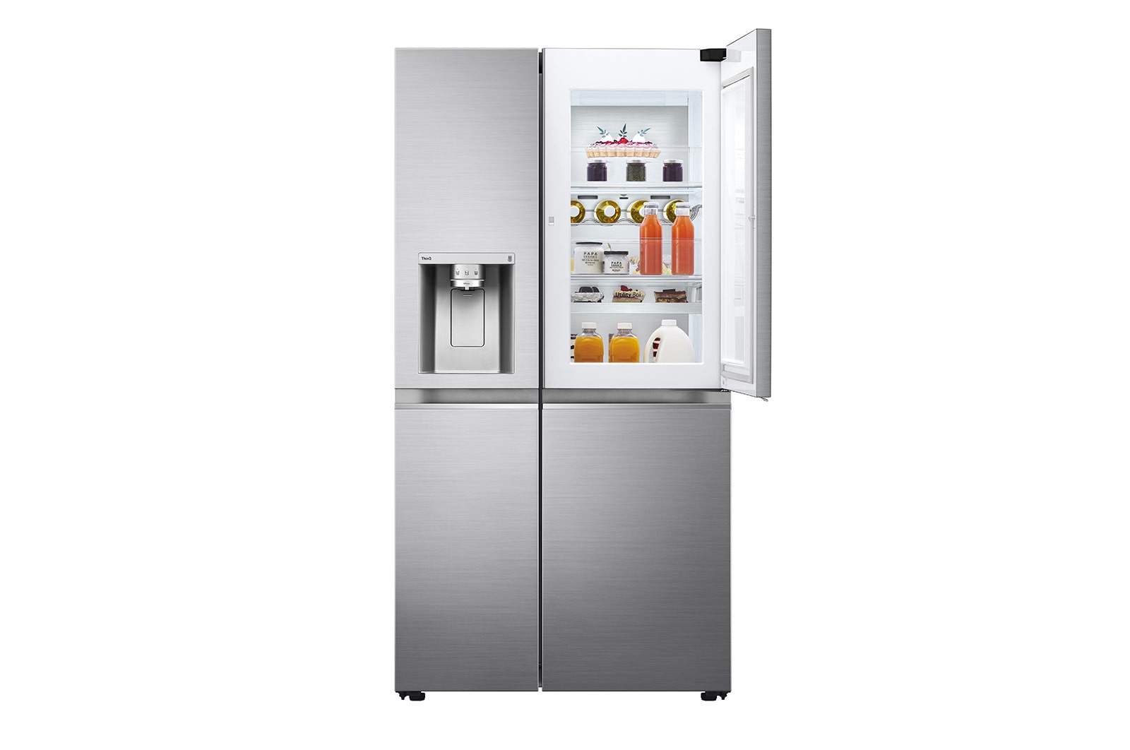 LG Water & Ice Dispenser | ThinQ (WiFi) | American Fridge Freezer | 635L | GSJV91PZAE | Shiny Steel, GSJV91PZAE