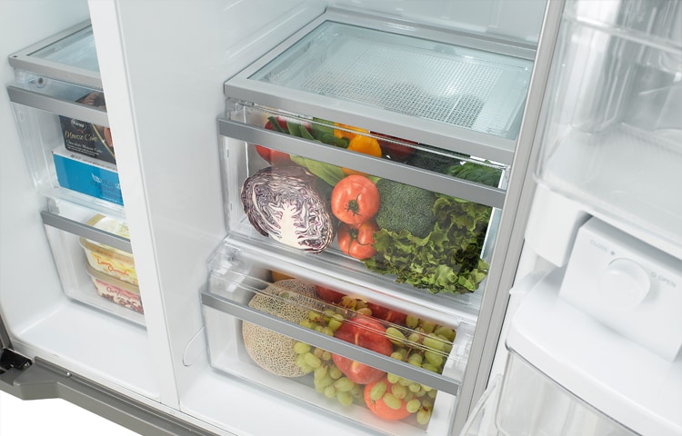 LG American Style Premium Steel Fridge Freezer with Non-Plumbed Water and Ice Dispenser, GSL325NSYV