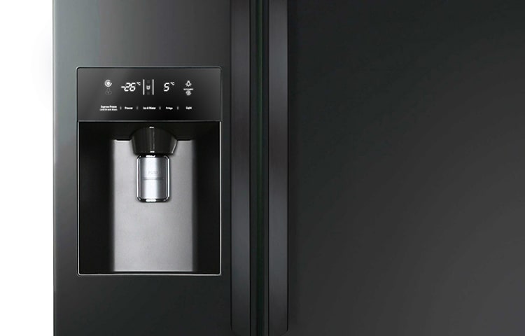 LG American Style Black Fridge Freezer with Non-Plumbed Water and Ice Dispenser, GSL325WBYV