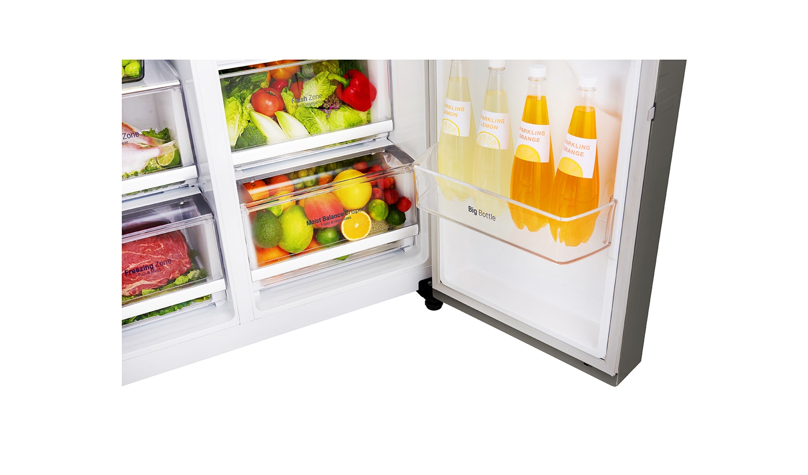 LG F Energy Rated Large Capacity Refrigerator with Plumbed Water & Ice Dispenser, GSL360ICEV