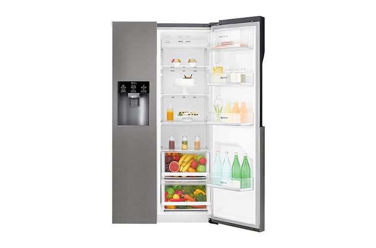 LG F Energy Rated Large Capacity Refrigerator with Plumbed Water & Ice Dispenser, GSL360ICEV