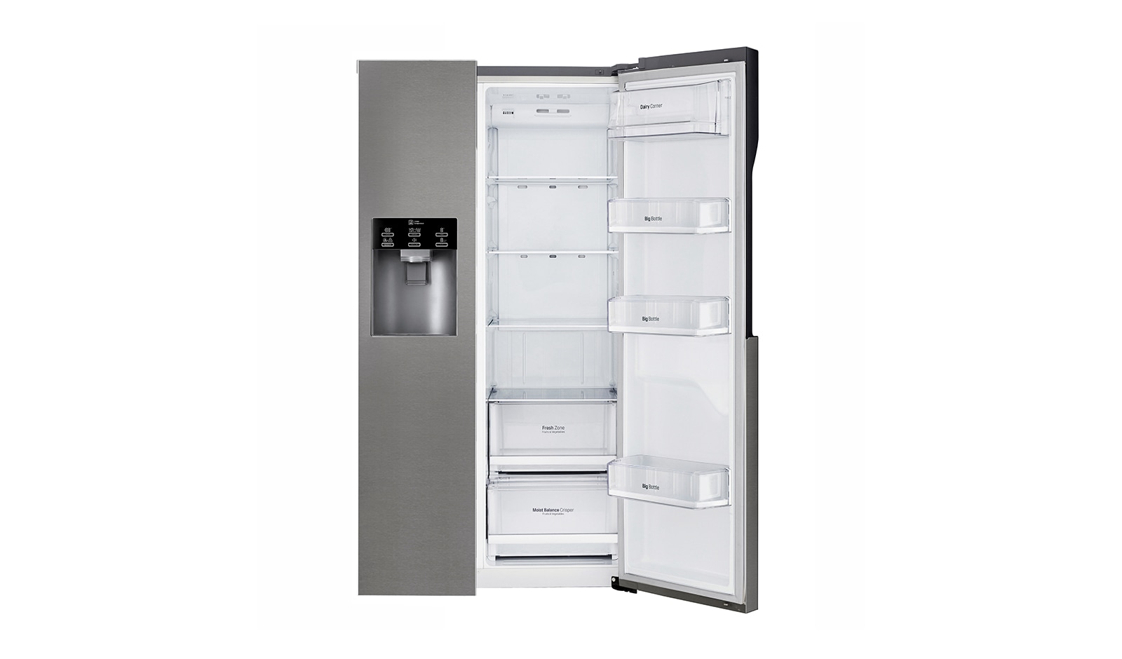 LG F Energy Rated Large Capacity Refrigerator with Plumbed Water & Ice Dispenser, GSL360ICEV