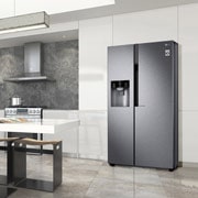 LG Inverter Linear Compressor™ GSL460ICEV American style Fridge Freezer, 606L, Dark Graphite - F, GSL460ICEV