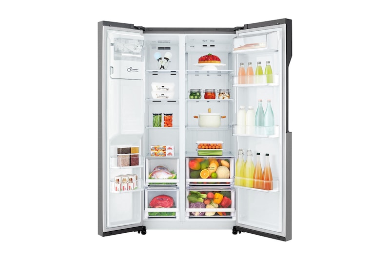 LG Inverter Linear Compressor™ GSL460ICEV American style Fridge Freezer, 606L, Dark Graphite - F, GSL460ICEV