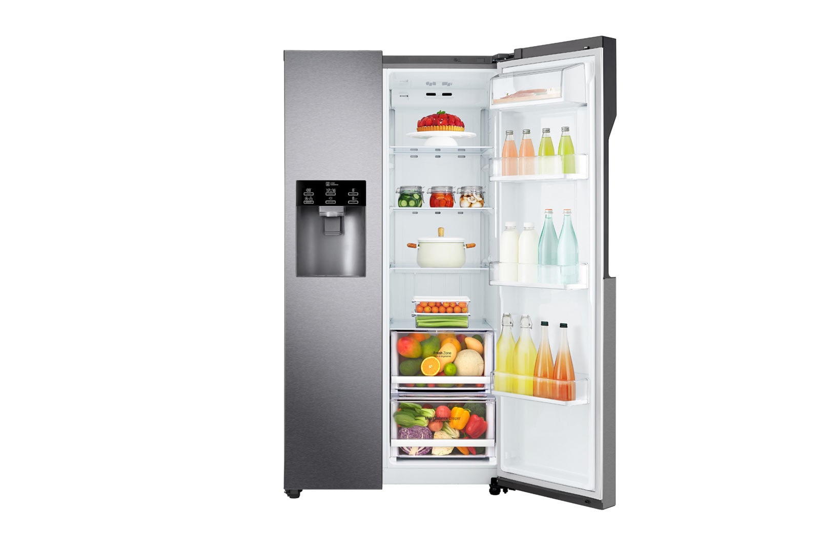 LG Inverter Linear Compressor™ GSL460ICEV American style Fridge Freezer, 606L, Dark Graphite - F, GSL460ICEV