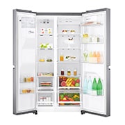 LG Smart Inverter Compressor GSL480PZXV American style Fridge Freezer, 625L,  Shiny Steel - F, GSL480PZXV