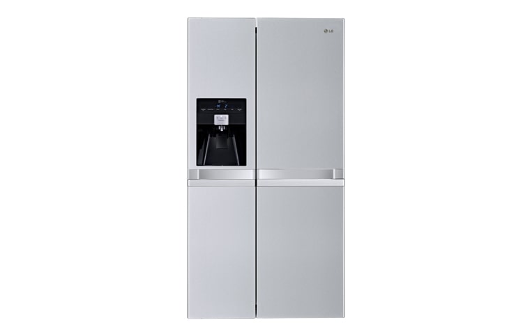 Front view of American Style Premium Steel Fridge Freezer, (Gross Capacity 601 Litres) GSL545NSQV