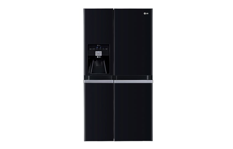 Front view of American Style Black Fridge Freezer, (Gross Capacity 601 Litres) GSL545WBQV