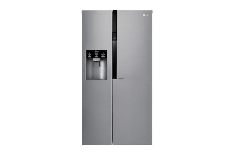 LG Inverter Linear Compressor™ GSL561PZUZ American style Fridge Freezer, 606L, Shiny Steel- F, GSL561PZUZ
