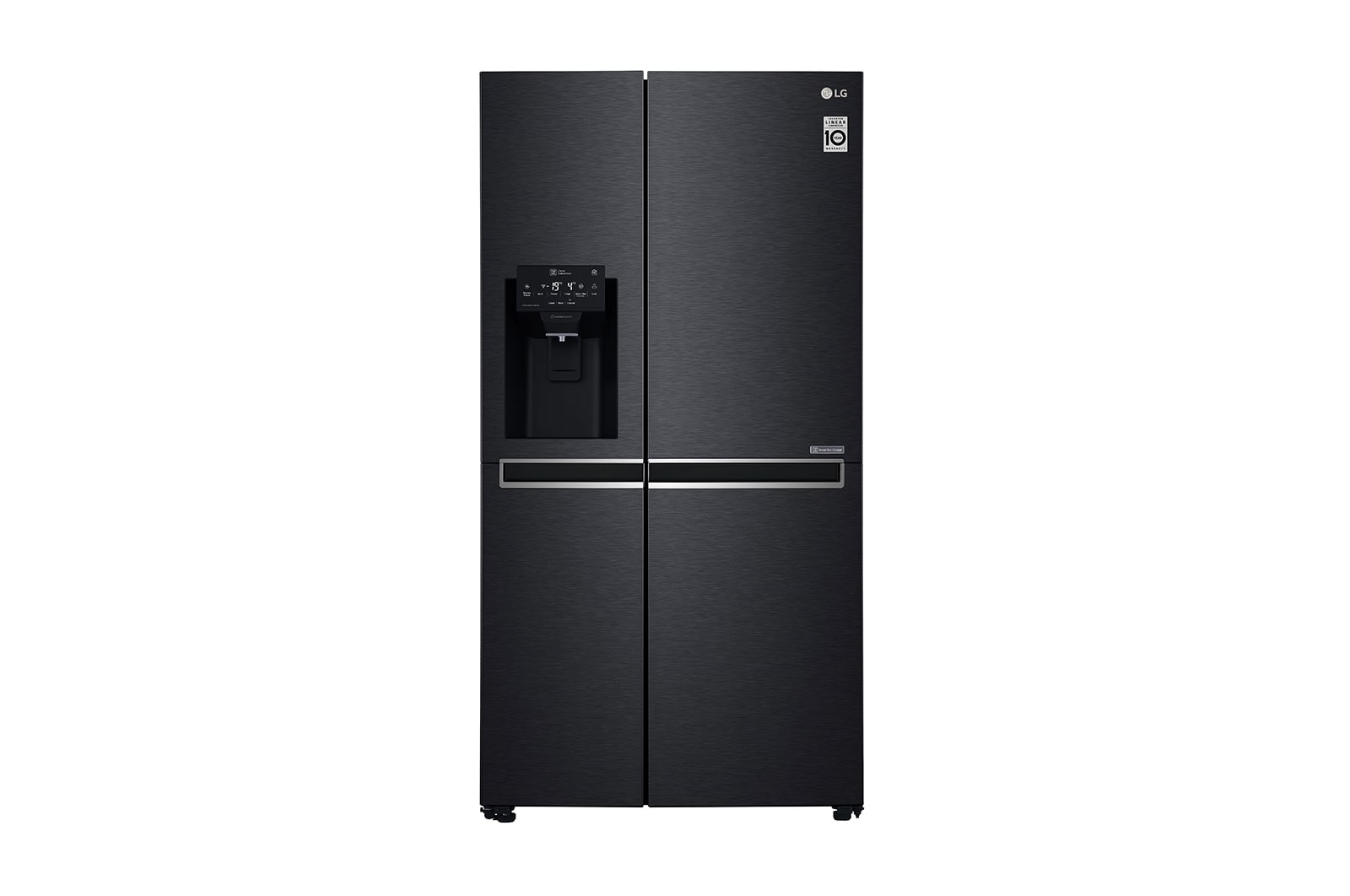 Front view of LG Inverter Linear Compressor™ GSL760MCXV American style Fridge Freezer, 601L, Matte Black - F GSL760MCXV