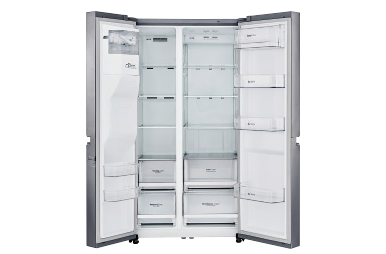 LG Inverter Linear Compressor™ GSL760PZXV American style Fridge Freezer, 601L, Shiny Steel- F, GSL760PZXV