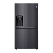 Front view of LG DoorCooling&#43;™ GSL761MCKV American style Fridge Freezer, 625L,  Matte Black - F GSL761MCKV