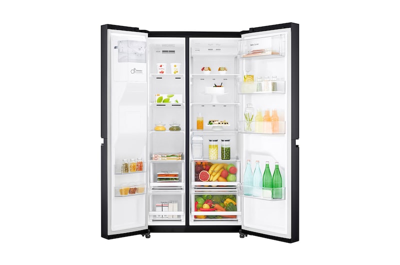 LG Inverter Linear Compressor™ GSL761MCXV American style Fridge Freezer, 601L,  Matte Black- F, GSL761MCXV
