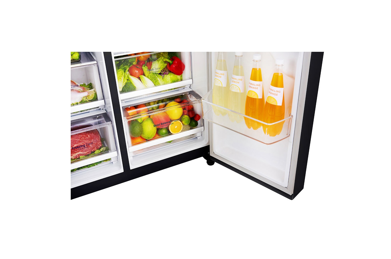LG Inverter Linear Compressor™ GSL761MCXV American style Fridge Freezer, 601L,  Matte Black- F, GSL761MCXV