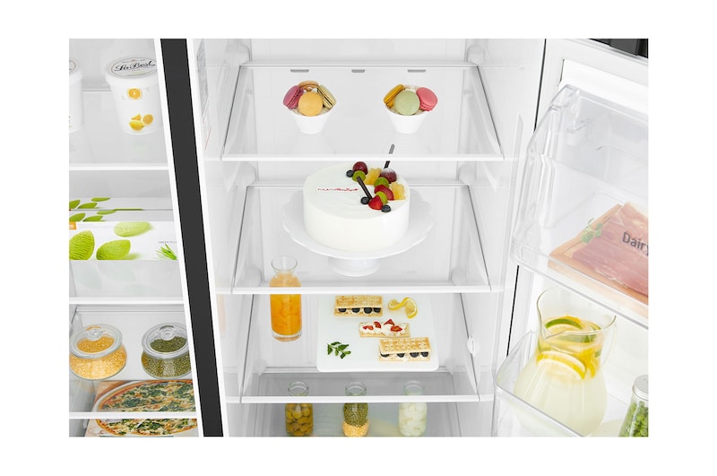 LG Inverter Linear Compressor™ GSL761MCXV American style Fridge Freezer, 601L,  Matte Black- F, GSL761MCXV