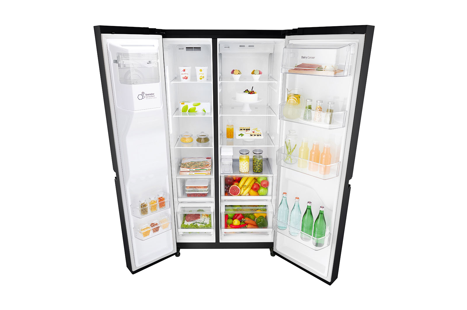 LG Inverter Linear Compressor™ GSL761MCXV American style Fridge Freezer, 601L,  Matte Black- F, GSL761MCXV