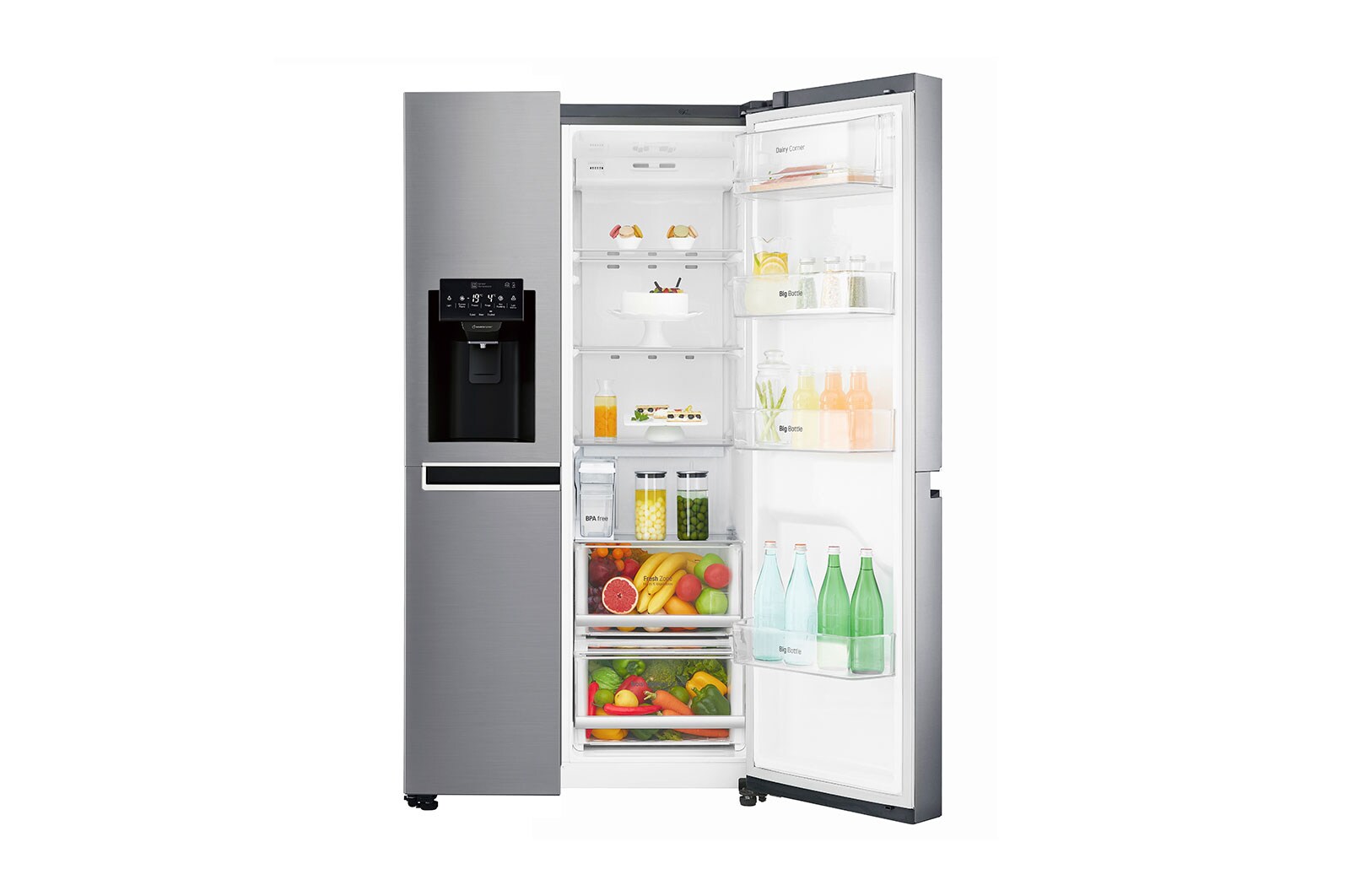 LG Large Capacity Refrigerator with Non Plumbed Water & Ice Dispense, GSL761PZUV